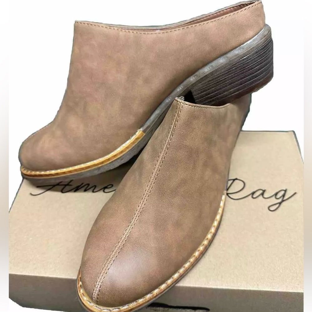 American Rag Segovia Heeled Mule Clogs Women's Size 7 Saddle Brown Shoes